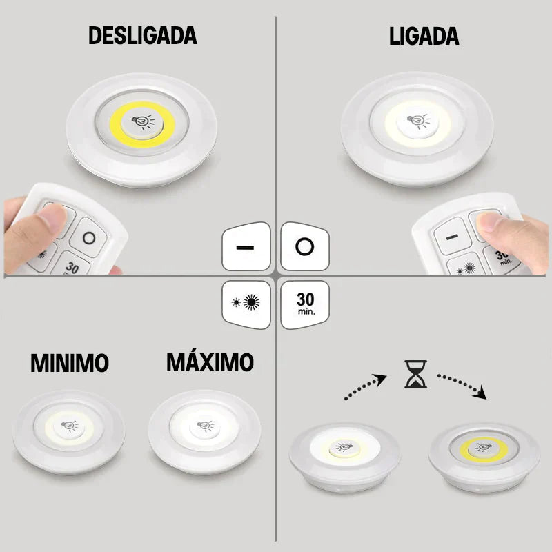 Kit de Luzes Inteligentes de Alta Intensidade com controle remoto (+2 de Brinde) - Últimas horas de promoção